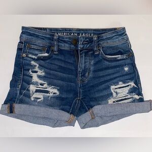 American Eagle NE(X)T LEVEL STRETCH dark denim shorts